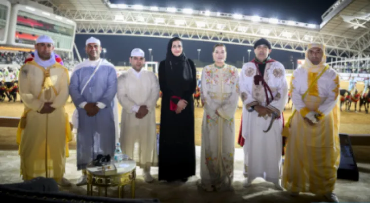 العام الثقافي (قطر- المغرب 2024) .. صاحبة السمو الملكي الأميرة للا حسناء وسعادة الشيخة سارة بنت حمد آل ثاني تترأسان بالدوحة عرضا لفن التبوريدة